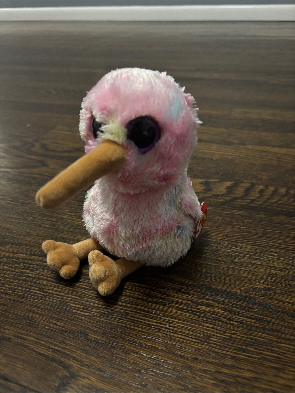 Ty Pink Multi-Color Kiwi Plush with Tan Beak & Feet